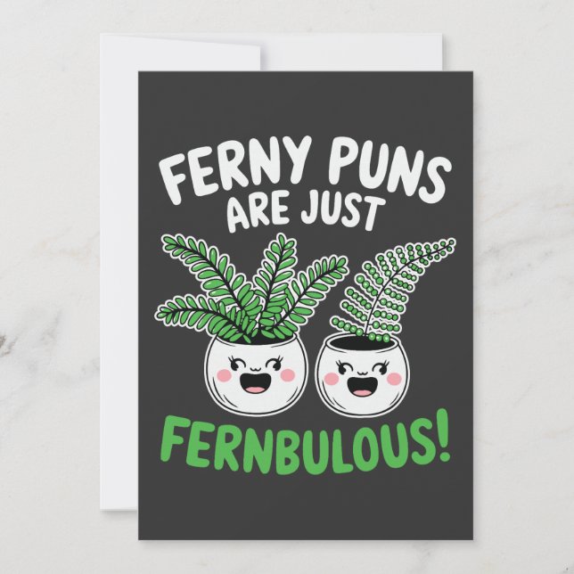 Ferny Puns – Fernbulous! Funny Plant Design Karte (Vorderseite)