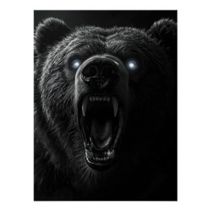 Ferocious Bären Head Portrait Poster