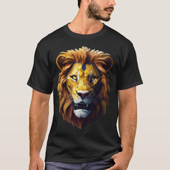 Ferocious Reverie: 4D Realistisches Löwenkunst T-S T-Shirt (Vorderseite)