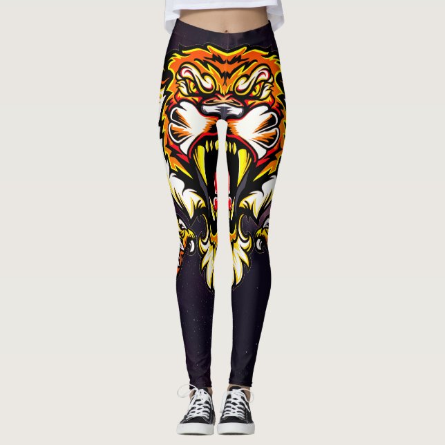 Ferocious Roaring Tiger Leggings (Vorderseite)