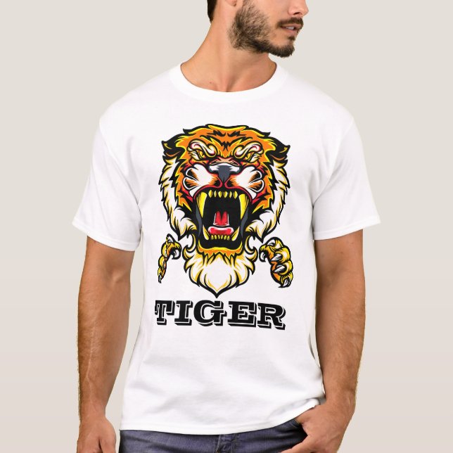 Ferocious Roaring Tiger T-Shirt (Vorderseite)