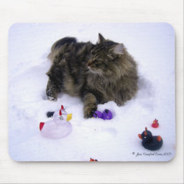 Ferocious Snow Cat Mousepad