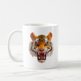 Ferocious Tiger im Cartoon-Stil mit Ausdruck. Kaffeetasse