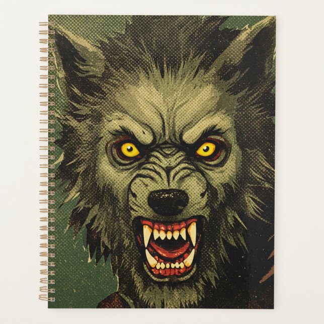 Ferocious Werewolf Horror Illustration Planer (Vorderseite)
