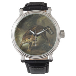 Ferocious Wild Leopard (von Jean-Baptiste Oudry) Armbanduhr
