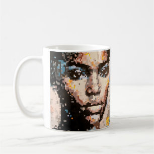 Férocité Portrait Pixel Art Vibrany Kaffeetasse