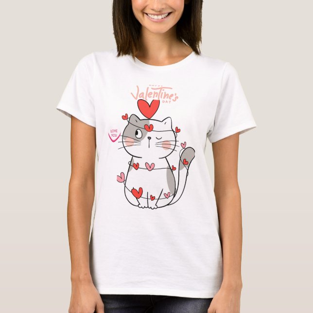 "Ferr Hugs Cat Valentine Shirt (Vorderseite)