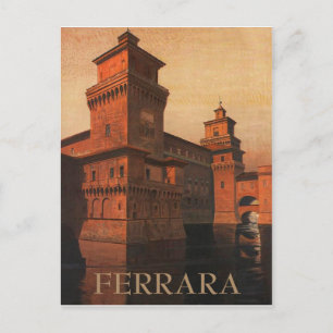 Ferrara, Este-Schloss, Italien. Vintage-Reise Postkarte