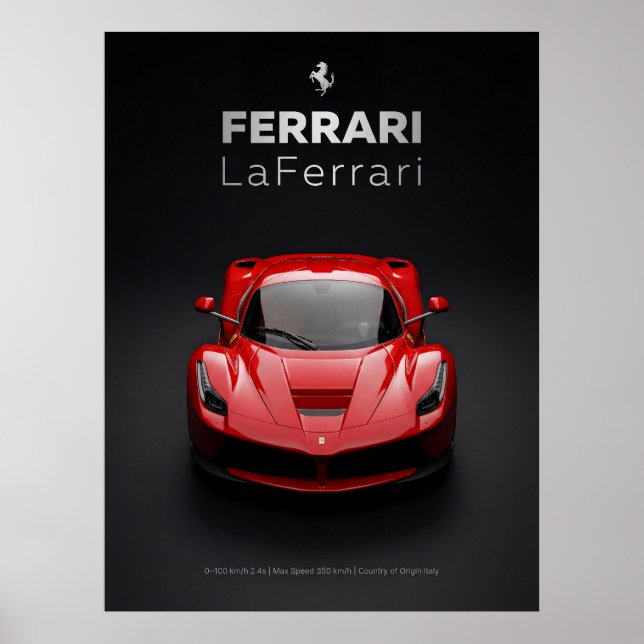 Ferrari LaFerrari Rotes Hypercar Poster (Vorne)