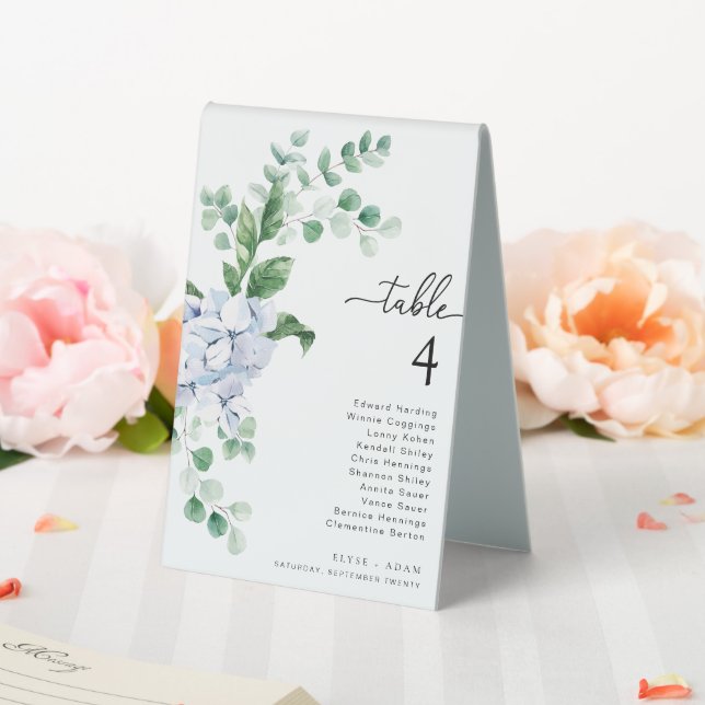 Ferras Blue Hydrangea Wedding Tischnummer Tischaufsteller (In Situ (Hochzeit))