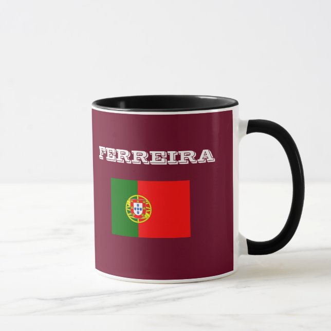 Ferreira Nachname Custom Ringer Tasse (Rechts)