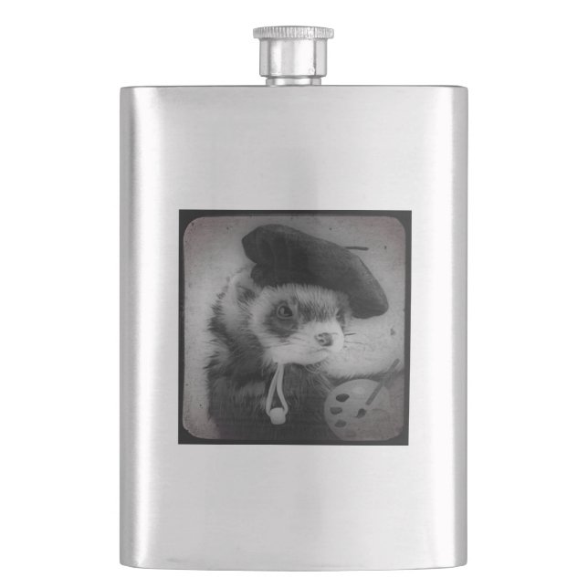 Ferret als Künstler Flachmann (Vorderseite)