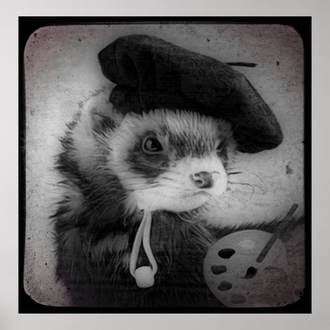 Ferret als Künstler Poster (Vorne)