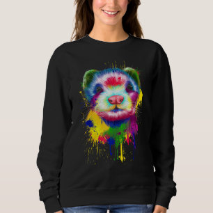 Ferret Artwork Face Hand Malerei Splash Art Pet P Sweatshirt