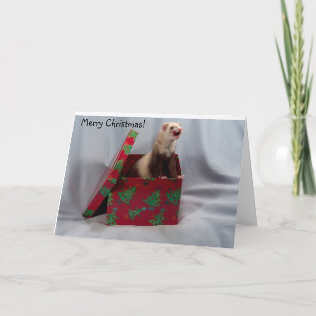 Ferret Christmas Card Feiertagskarte (Vorderseite)