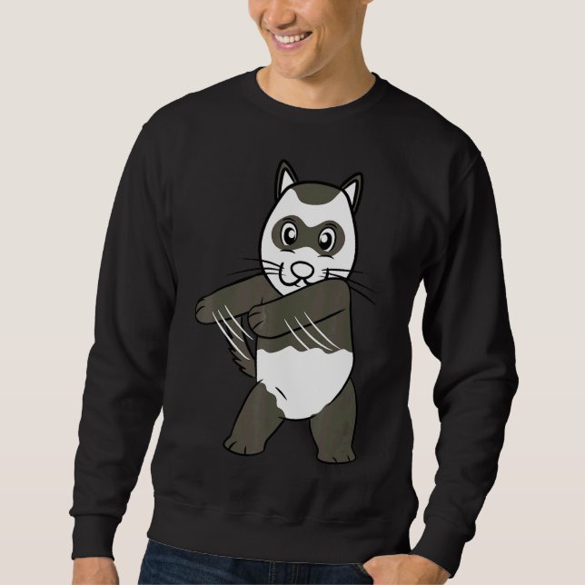 Ferret Floss Dance Flossen Pet Sweatshirt (Vorderseite)
