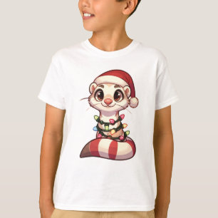 Ferret Frohe Weihnachten Wintertiere Niedlich Fret T-Shirt