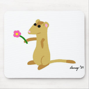 Ferret hält eine Blume Mousepad