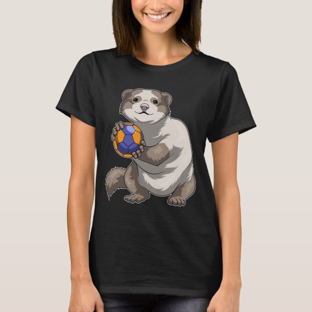Ferret Handball Spieler Handball T-Shirt (Vorderseite)