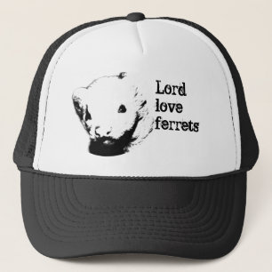 Ferret in Schwarz und Weiß Truckerkappe