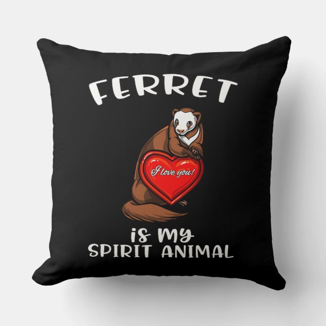 Ferret ist mein Geist, Niedliches Tier Kissen (Vorderseite)