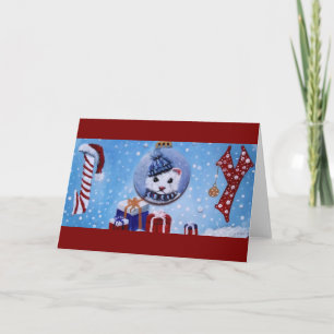 Ferret JOY Blank Falten Weihnachtskarten Einladung