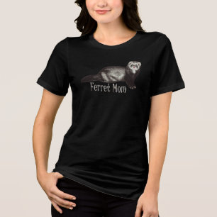 Ferret Mama Weißbriefe mit Sable Ferret Tri-Blend Shirt