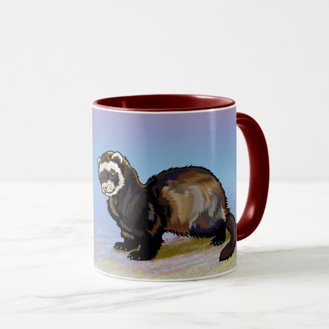 Ferret (Mustela putorius furo) Tasse (VorderseiteRechts)