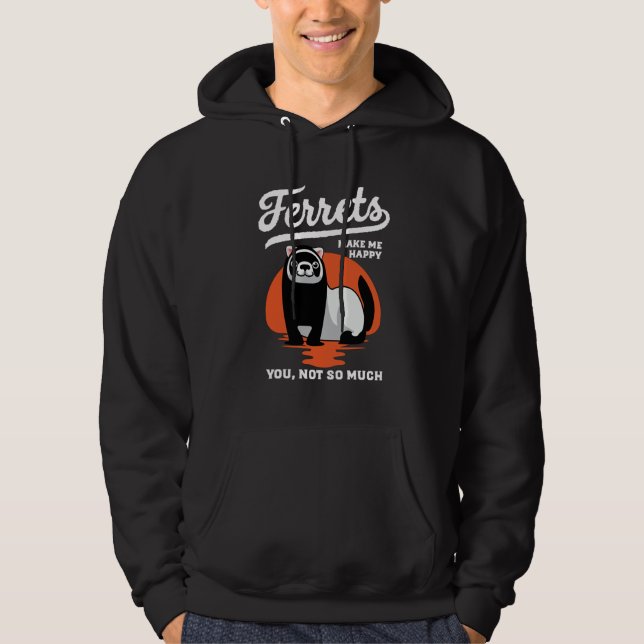 Ferret Niedlicher Haustier 1 Hoodie (Vorderseite)