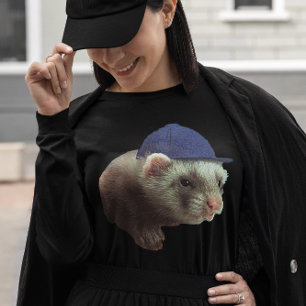 Ferret portant T-shirt Casquette