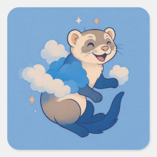 Ferret Quadratischer Aufkleber
