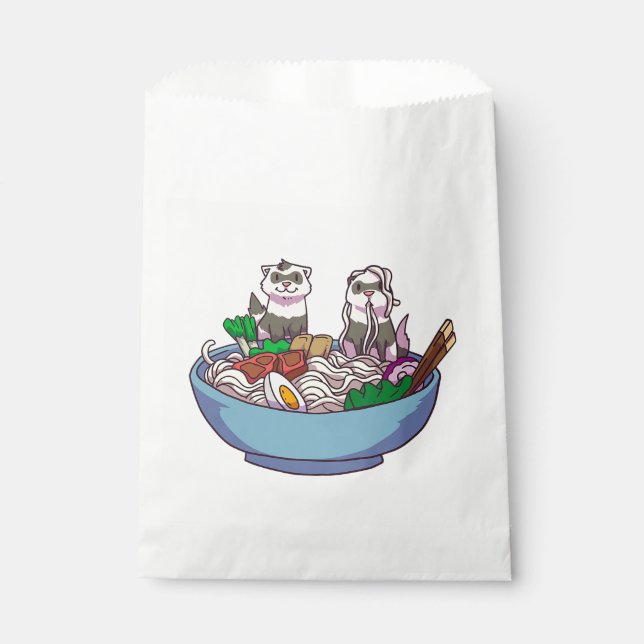 Ferret Ramen Noodles Anime Kawaii Japanisch Otaku  Geschenktütchen (Vorderseite)