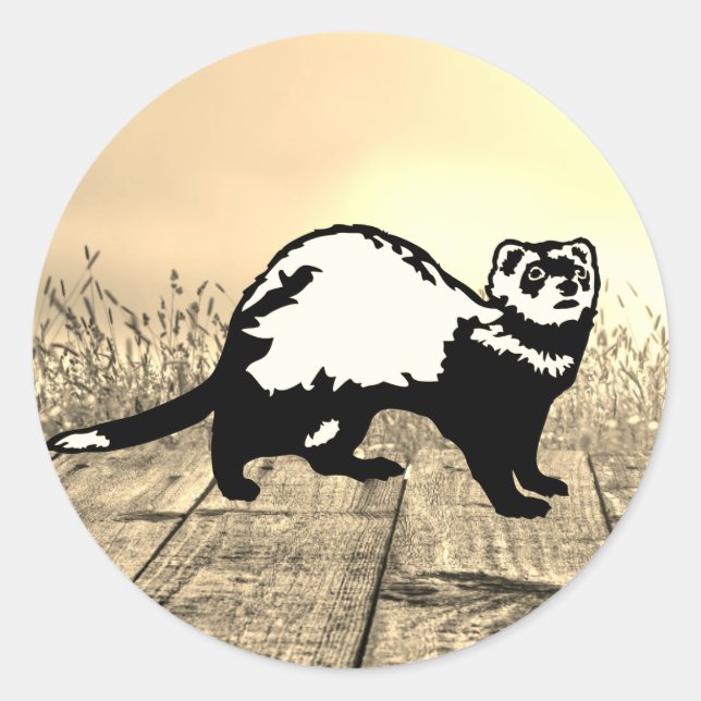 Ferret Runder Aufkleber (Vorderseite)