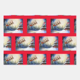 Ferret und Santa Wrapping Papier aus der Original