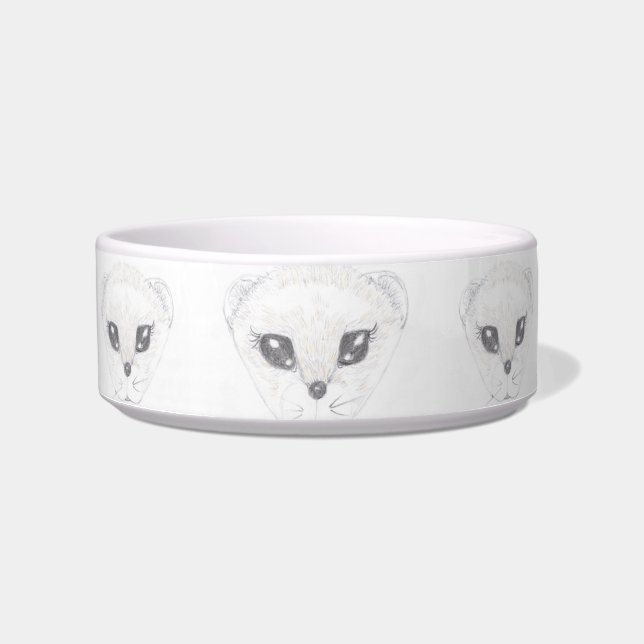 Ferret Zeichnend Keramik Pet Food Bowl Napf (Vorderseite)