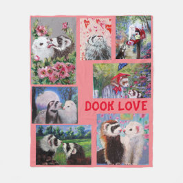Ferrets Dook Valentine Fleecedecke
