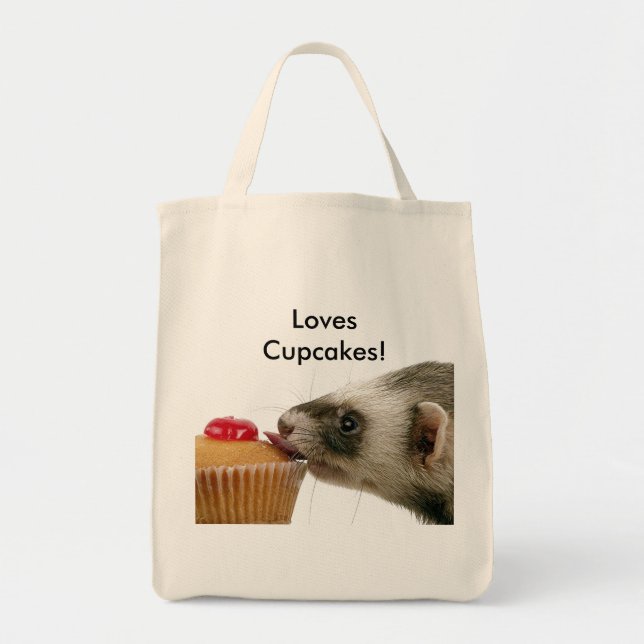 Ferrets Liebe Cupcakes Tragetasche (Vorne)