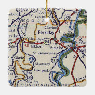 Ferriday LA Vintage Karte Keramikornament