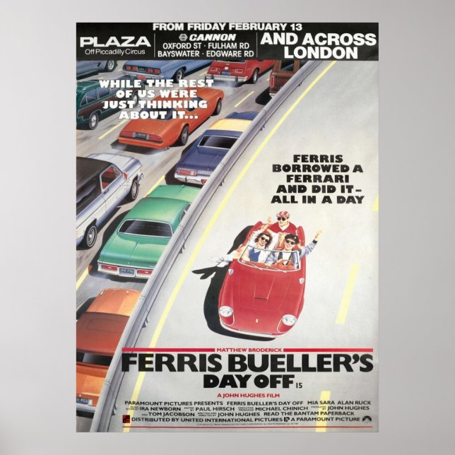Ferris Buellers Day Off 1986 London Advance Bus St Poster (Vorne)