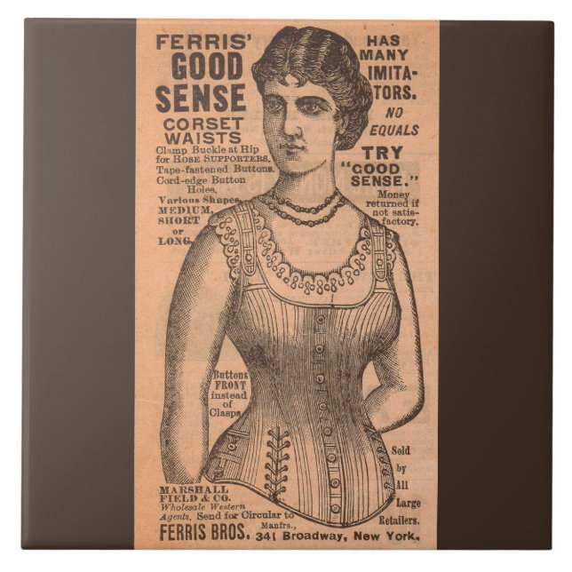 Ferris Common Sense Corsets ad 1880 Fliese (Vorderseite)