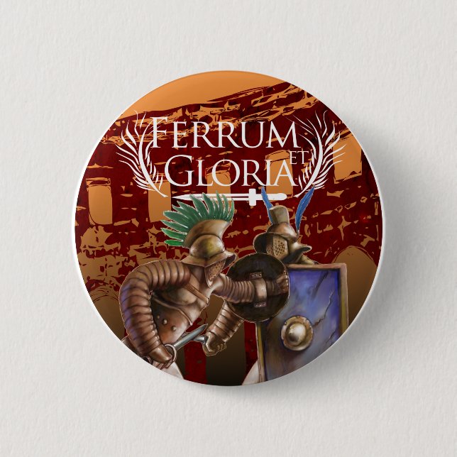 Ferrum und Gloria - Gladiator-Knopf Button (Vorderseite)