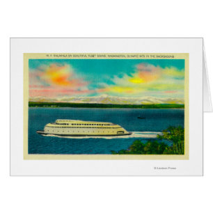 Ferry de Kalakala, Puget Sound, montagnes
