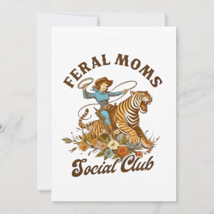 Ferry Mama Social Club Funny Retro Boho Cowgirl Einladung