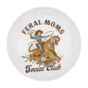 Ferry Mama Social Club Funny Retro Boho Cowgirl Schneidebrett