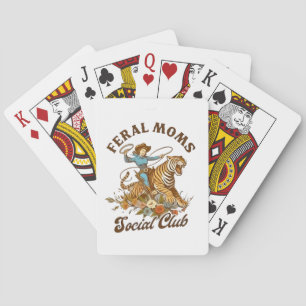 Ferry Mama Social Club Funny Retro Boho Cowgirl Spielkarten