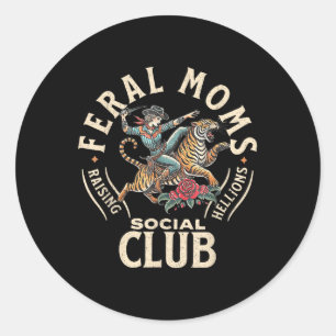 Ferry Mamas Social Club Trendy Mama Apparel Runder Aufkleber