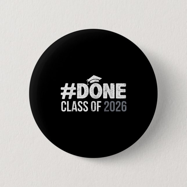 #fertig Abschlussklasse 2026 Absolvent Abschluss 2 Button (Vorderseite)