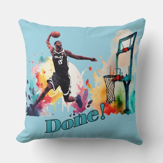Fertig: Der ultimative Slam Dunk Basketball Trend Kissen (Vorderseite)