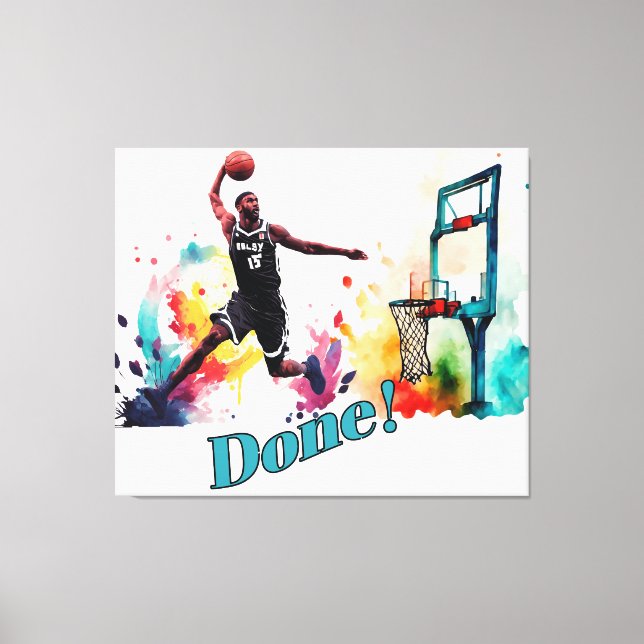 Fertig: Der ultimative Slam Dunk Basketball Trend Leinwanddruck (Vorderseite)