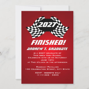 Fertig mit dem Abschluss 2014 Racing Flags Einladung
